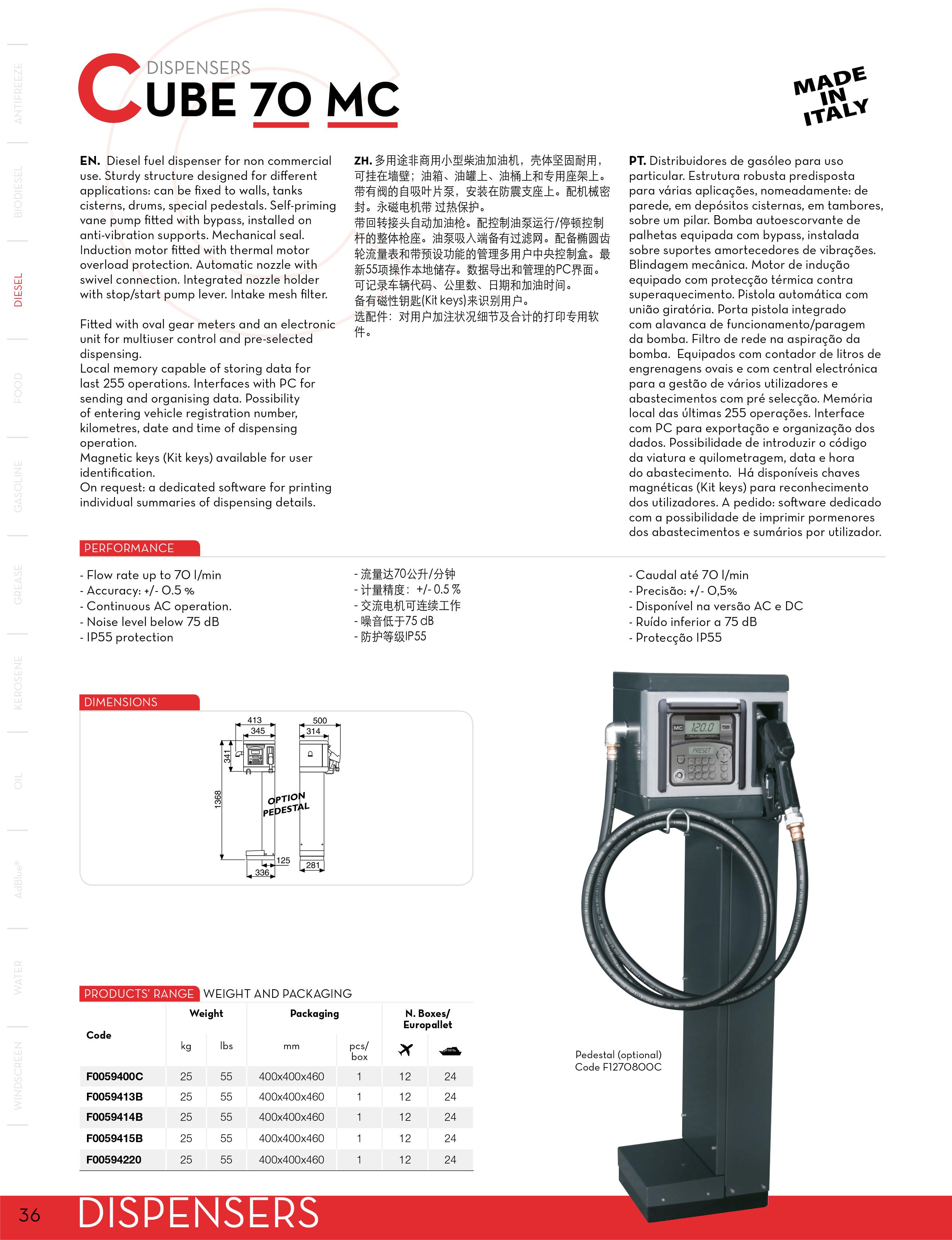 PIUSI CUBE 70 MC PUMP FOR PUMPS - Fialhostore