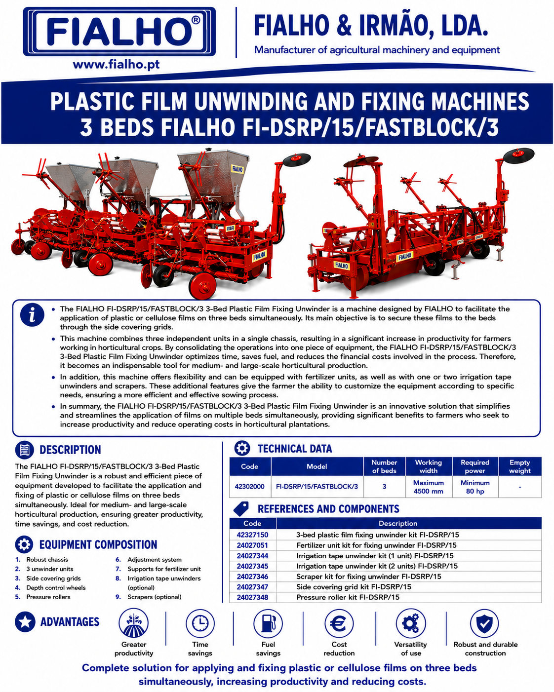 Miller Fastblock PLASTIC FILM UNROLLER AND FIXER 3 BEDS FIALHO FI-DSRP/15/FASTBLOCK/3 ...